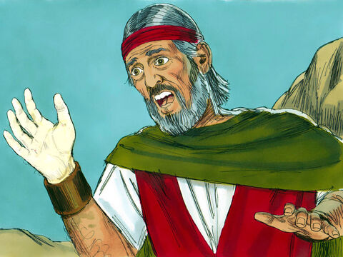 Moise şi-a băgat mâna în sân, şi când a scos-o, aceasta era acoperită de o boală teribilă numită lepră. – Acum bagă-ţi mâna înapoi în sân, – i-a poruncit Dumnezeu. – Imagine 15