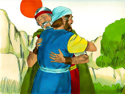 Cei doi fraţi s-au întâlnit pe muntele Horeb, muntele lui Dumnezeu şi au salutat unul pe celălalt. – Imagine 23