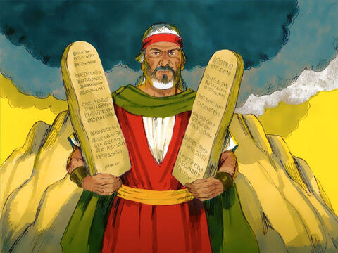 Moise a luat cele două table de piatră, pe care Dumnezeu şi-a gravat legile şi a pornit jos de pe munte. – Imagine 12