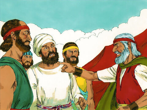 Oamenii din tribul lui Levi s-au adunat la el. Moise le-a spus să-şi scoată săbiile şi să execute pedeapsa lui Dumnezeu pe cei care au păcătuit împotriva Lui. – Imagine 18