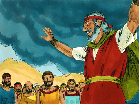 Moise a chemat împreună restul poporului. – Aţi comis un mare păcat, dar mă voi duce sus să vorbesc cu Dumnezeu. – Imagine 20