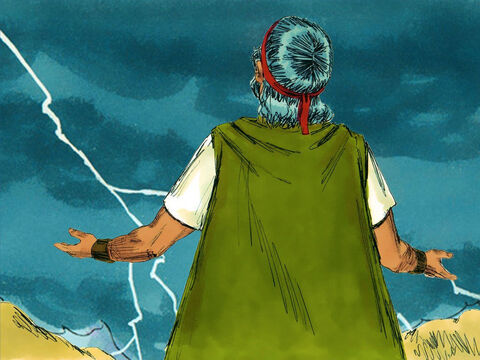 Moise a urcat iar pe munte pentru a-i cere lui Dumnezeu să-l ierte pe popor pentru păcatul lui. – Imagine 21