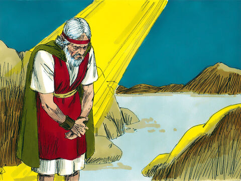 În aceeaşi zi Domnul i-a zis lui Moise:<br/>– Urcă-te pe muntele Nebo în ţara Moab, care este înaintea Ierihonului. Priveşte Canaanul pe care Eu îl dau lui Israel în stăpânire. – Imagine 12