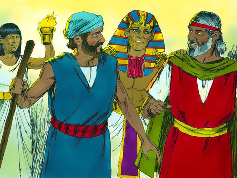 În noaptea aceea Faraon lea chemat pe Moise şi Aaron şi le-a zis: – Sus cu voi. Ieşiţi dintre poporul meu, şi duceţi-vă să vă închinaţi lui Dumnezeul. Luaţi-vă şi familiile şi animalele cu voi. Vă rog să mă binecuvântaţi şi pe mine. – Imagine 20