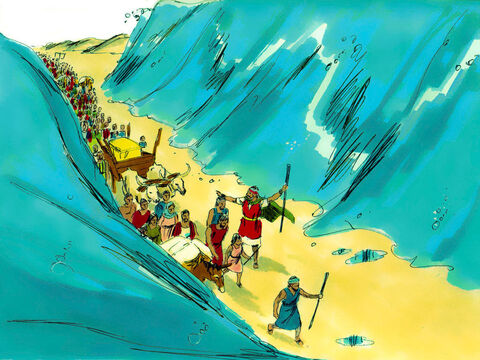 Poporul a trecut prin mijlocul mării, iar apele stăteau ca un zid la ambele părţi ale lor. – Imagine 15