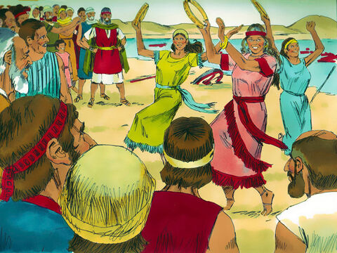 Sora lui Aaron, Miriam, profetesa şi femeile au luat în mână tamburine şi au condus dansul de sărbătoare. – Imagine 21