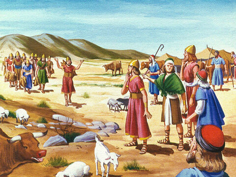 Israeliţii au întâmpinat tot feluri de probleme, pentru că şi-au întors spatele lui Dumnezeu. Nu au găsit apă, şi atât lor, cât şi animalelor l-i s-a făcut sete. – Imagine 6