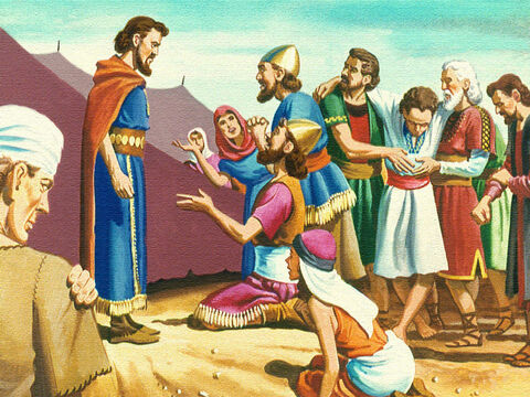 Oamenii au venit la Moise şi i-au zis – Am fost neascultători faţă de Domnul, şi am vorbit împotriva Lui. Te rugăm să-I ceri să dispară aceşti şerpi. – Imagine 25