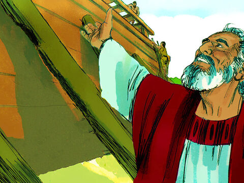 Noe şi fii săi au început să construiască corabia cea mare. – Imagine 6
