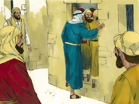 Isus era în oraşul Capernaum. S-au adunat Fariseii şi învăţătorii Legii din toate satele Galileii pentru a-L asculta. Clădirea în care se aflau era aşa de plin încât nu mai era loc. – Imagine 1