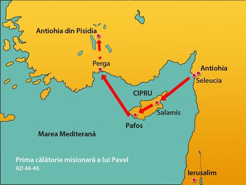 Pavel şi Barnaba au pornit spre o regiune cunoscută sub numele de Pisidia, spre capitala Antiohia. Antiohia Pisidiei era un oraş important, unde s-au întâlnit mai multe rute comerciale. – Imagine 4
