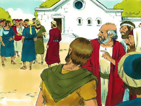 Unii iudei însă au vorbit împotriva mesajului lui Pavel şi Barnaba. Oamenii s-au împărţit în două tabere. Unii erau cu iudeii, alţii cu apostolii. – Imagine 13