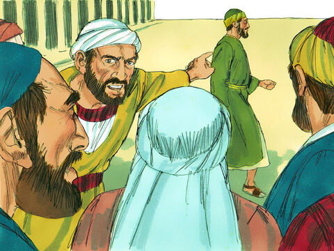 Cu şapte zile mai târziu unii iudei din Asia l-au văzut pe Pavel cu Trofim, un efesean, şi s-au gândit că Pavel l-ar fi dus în Templu, unde alte neamuri nu puteau să intre. Aceşti iudei au stârnit mulţimea repede. – Imagine 3
