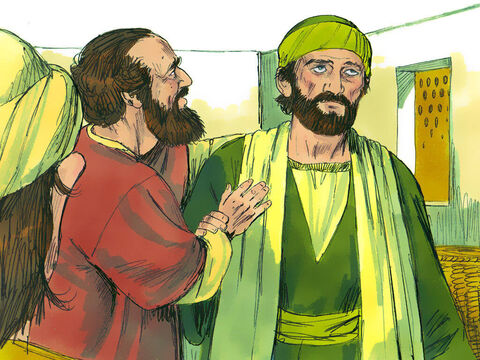 Anania s-a dus în casa aceea, şi a pus mâinile pe Saul. – Fratele Saul, Isus care ţi S-a arătat pe drumul pe care veneai, m-a trimis ca să capeţi vederea şi să te umpli de Duhul Sfânt. În clipa aceea, au căzut de pe ochii lui un fel de solzi, şi şi-a recăpătat vederea. – Imagine 13