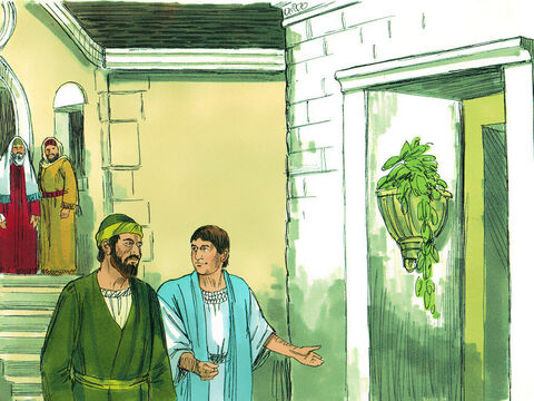 Pavel a plecat, şi a intrat în casa lui Titiu Iust, un bărbat care nu era iudeu, dar care se temea de Dumnezeu, şi care trăia chiar lângă sinagogă. Crisp, fruntaşul sinagogii, şi familia sa au crezut şi ei în Domnul. – Imagine 6