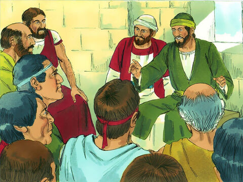 Au început să vorbească în sinagogi despre Isus şi leau încurajat pe noii creştini. – Imagine 13