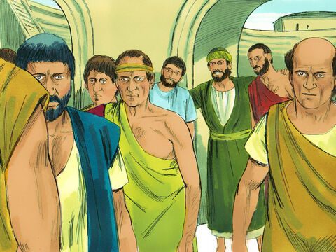 Atunci funcţionarul a dat drumul adunării. Când sa terminat zarva, Pavel ia chemat pe ucenici, şi, după ce i-a încurajat, şi-a luat rămas bun, şi a pornit spre Macedonia. – Imagine 14