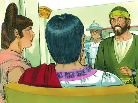 Câteva zile mai târziu, Felix şi soţia sa, Drusila, care era iudaică, au trimis după Pavel. L-au ascultat despre credinţa în Isus Cristos. – Imagine 8