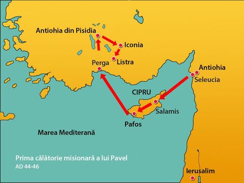 După ce au scăpat din Iconia, Pavel şi Barnaba au călătorit spre sud în oraşul Listra. – Imagine 1