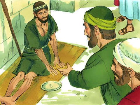 În timp ce erau acolo, Pavel şi Barnaba au văzut un om care fusese olog din naştere. Şi el l-a ascultat pe Pavel vorbind. Pavel s-a uitat la el, şi ştia că are credinţă ca să fie vindecat. – Imagine 2