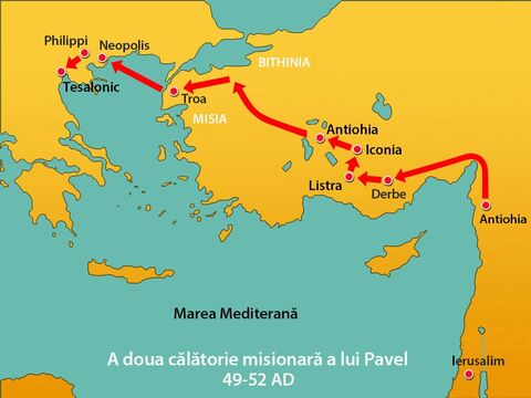 După ce au plecat din FIlipi, Pavel şi Sila au călătorit prin oraşele Amfipoli şi Apollonia, şi au ajuns în Tesalonic. Au stat ca oaspeţi în casa unui bărbat numit Iason. – Imagine 1