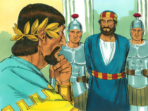 După aceea Irod l-a arestat şi pe Petru, şi l-a băgat în închisoare. După Paşte Irod a vrut să-l scoată înaintea poporului. Petru era păzit de patru cete de câte patru ostaşi zi şi noapte. – Imagine 2