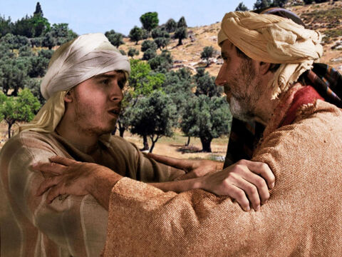 Luca 15:21<br/>Fiul mărturiseşte că a păcătuit împotriva lui Dumnezeu şi împotriva tatălui său. Nu mai este vrednic să fie chemat fiul lui. – Imagine 23