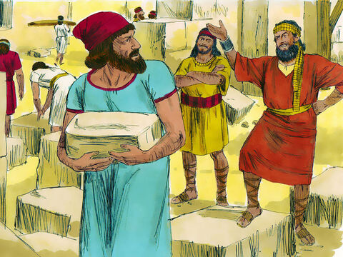 La început şi-au oferit ajutorul, dar Zerub-Babel şi Iosua, ştiind că aceştia nu i se închină lui Dumnezeu, le-au zis:<br/>– Nu se poate să zidiţi cu noi o casă Dumnezeului nostru.<br/>Apoi duşmanii evreilor au încercat să oprească lucrarea, au angajat sfetnici care să le descurajeze pe zidari. – Imagine 2