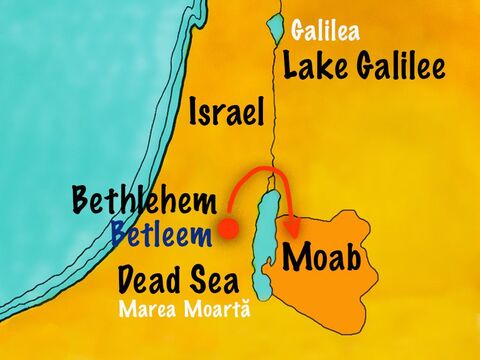 Au călătorit în ţara Moabului, care era situat în apropiere, şi s-au aşezat să locuiască acolo. Poporul din Moab nu L-a adorat pe Dumnezeu, ei aveau propriile lor idoli. – Imagine 2