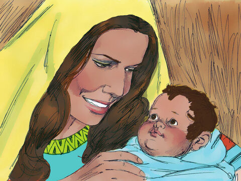 Cu puţin timp după ce au ajuns acasă, Ana a devenit însărcinată, şi mai târziu a născut un fiu. Ea şi Elkana l-au numit Samuel, zicând „L-am cerut de la Domnul.” – Imagine 11