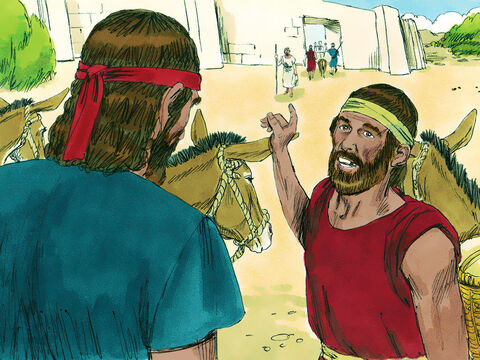 Saul şi slujitorul au căutat măgăriţele pierdute, dar nu le-au găsit. Saul vroia să se întoarcă acasă, dar slujitorul i-a zis: – În acest oraş este un om al lui Dumnezeu, respectat de mulţi. Poate el ne poate ajuta în privinţa drumului corect. – Imagine 8