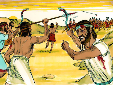 În timp ce amalekiţii sau retras, armata lui Saul le-a prigonit până la hotarul cu Egipt. Nimeni nu a fost cruţat... – Imagine 7