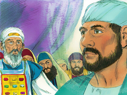 Conducătorii evreilor s-au uitat cu gravitate la Ştefan, şi au văzut faţa lui ca faţa unui înger. – Aceste lucruri sunt adevărate? – a întrebat Marele Preot. – Imagine 12