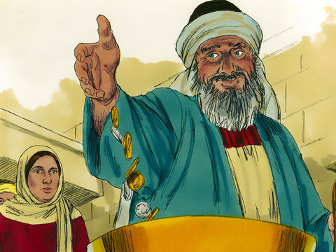 Mulţi oameni bogaţi au făcut un spectacol din felul în care dădeau nişte monede de aur sau sume mari de bani. (Cu o altă ocazie Isus a vorbit despre ipocriţi, care „sun trompeta” înainte de a oferi dărnicia – Matei 6:2.) – Imagine 2